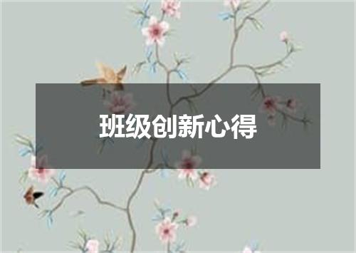 班级创新心得