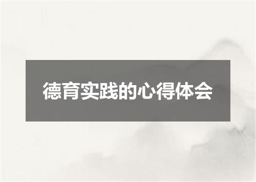德育实践的心得体会