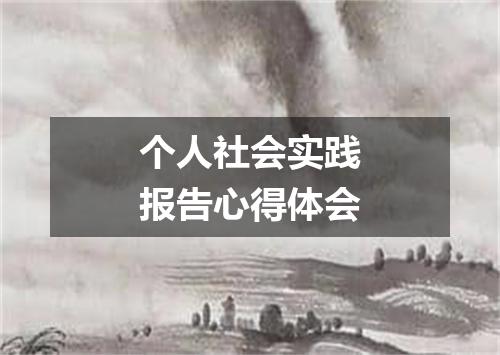个人社会实践报告心得体会