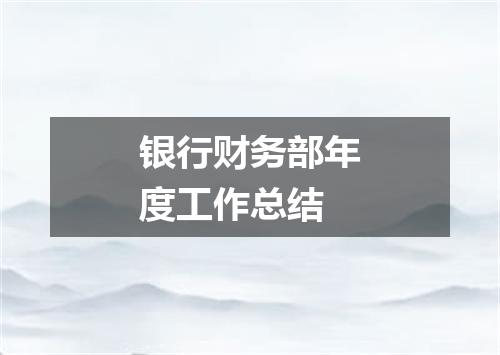 银行财务部年度工作总结