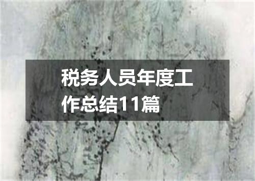 税务人员年度工作总结11篇