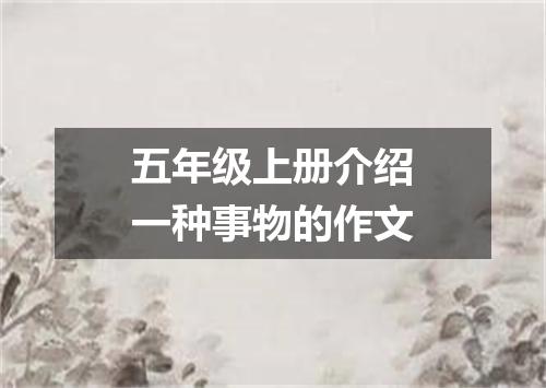 五年级上册介绍一种事物的作文