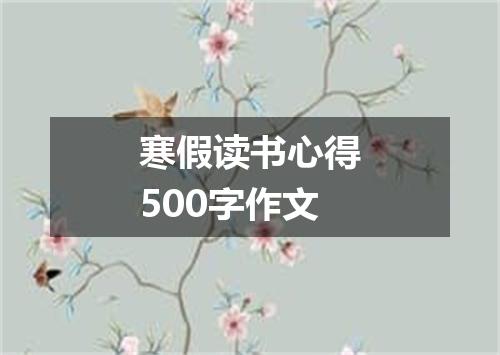 寒假读书心得500字作文