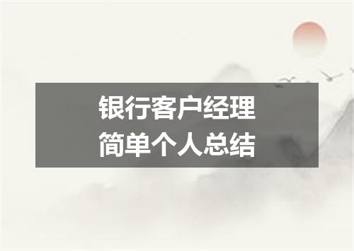 银行客户经理简单个人总结
