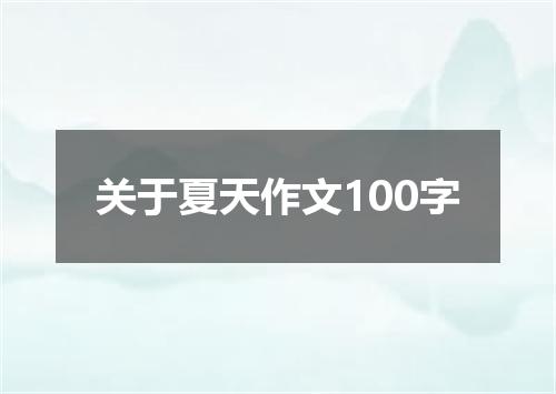 关于夏天作文100字
