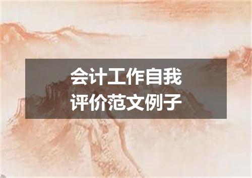 会计工作自我评价范文例子