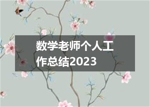 数学老师个人工作总结2023