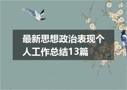 最新思想政治表现个人工作总结13篇