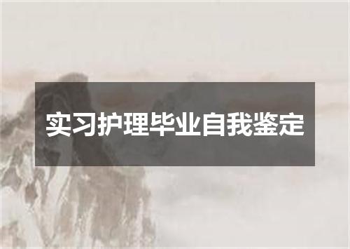 实习护理毕业自我鉴定