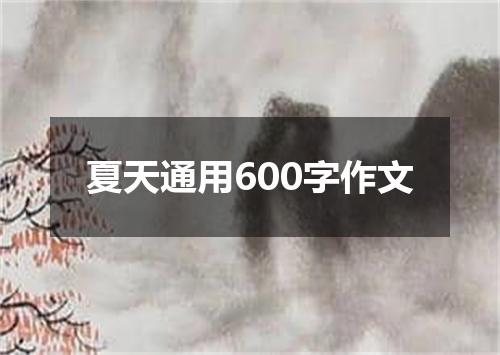 夏天通用600字作文