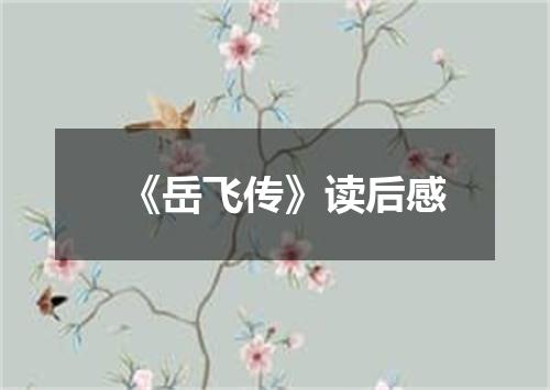 《岳飞传》读后感