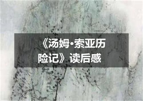 《汤姆·索亚历险记》读后感