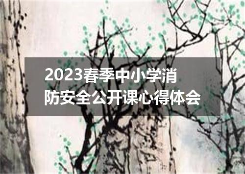 2023春季中小学消防安全公开课心得体会