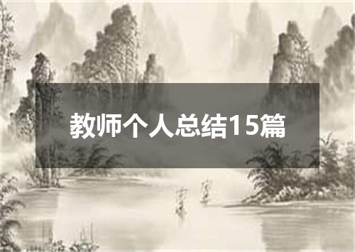 教师个人总结15篇