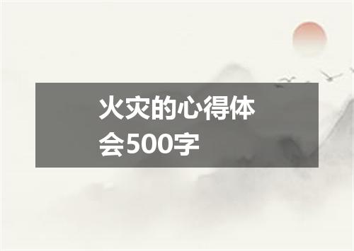 火灾的心得体会500字