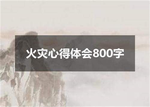 火灾心得体会800字