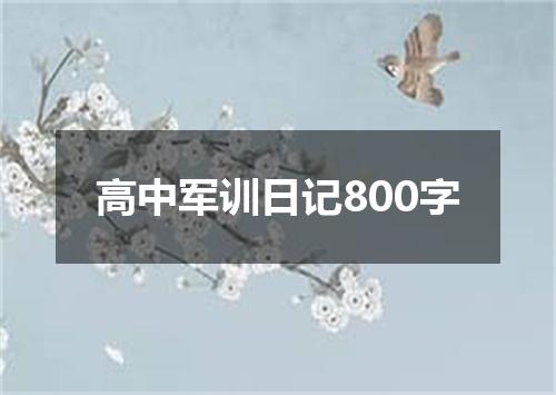 高中军训日记800字
