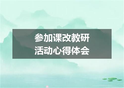 参加课改教研活动心得体会