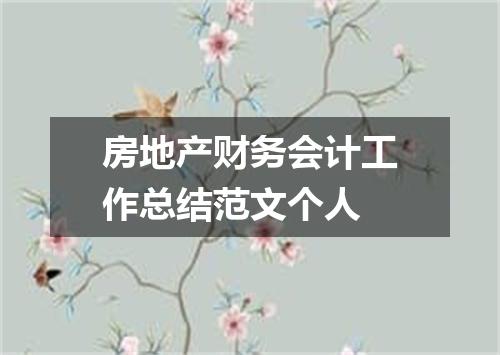 房地产财务会计工作总结范文个人