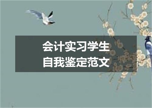 会计实习学生自我鉴定范文