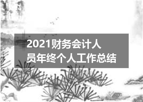 2021财务会计人员年终个人工作总结