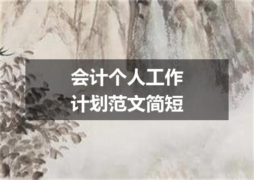 会计个人工作计划范文简短