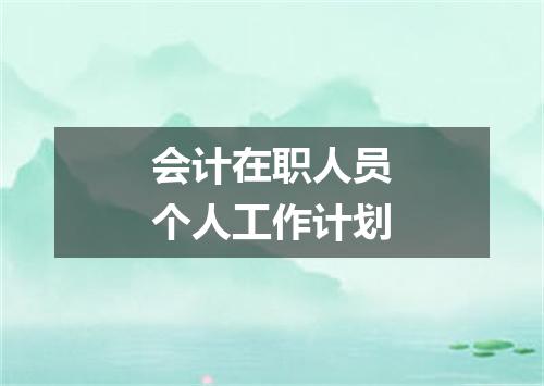 会计在职人员个人工作计划