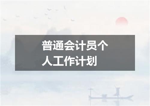 普通会计员个人工作计划