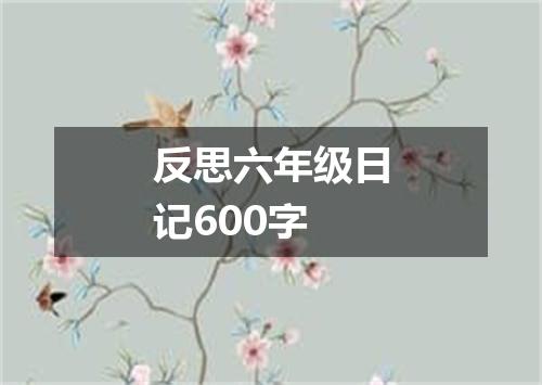 反思六年级日记600字