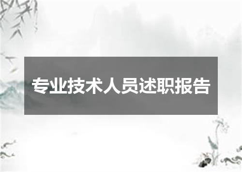 专业技术人员述职报告