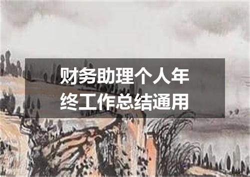 财务助理个人年终工作总结通用