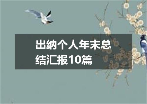出纳个人年末总结汇报10篇