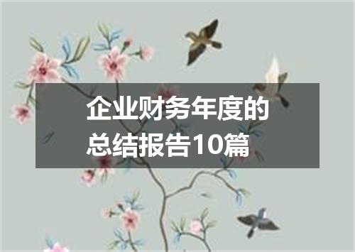 企业财务年度的总结报告10篇