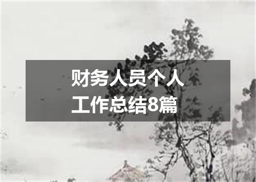 财务人员个人工作总结8篇