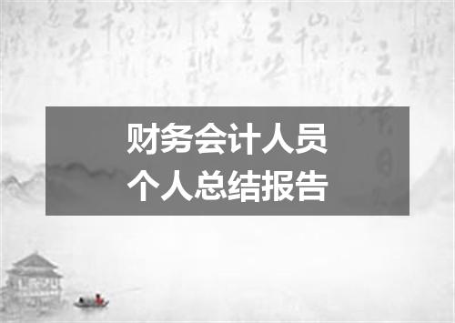 财务会计人员个人总结报告