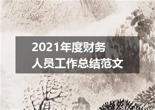 2021年度财务人员工作总结范文