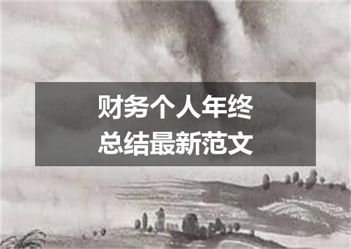 财务个人年终总结最新范文