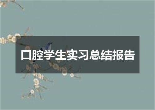 口腔学生实习总结报告