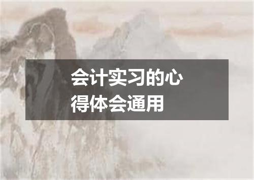 会计实习的心得体会通用