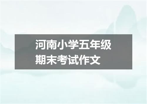 河南小学五年级期末考试作文