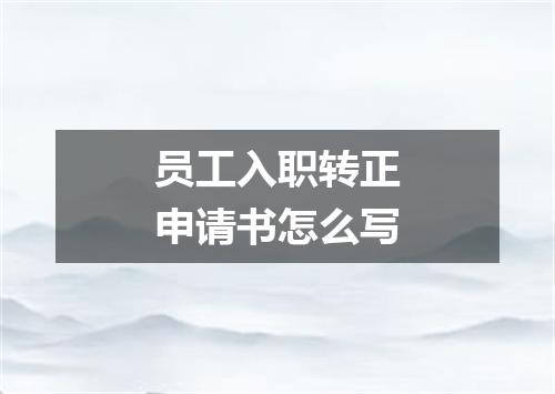员工入职转正申请书怎么写