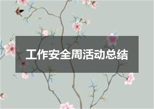 工作安全周活动总结