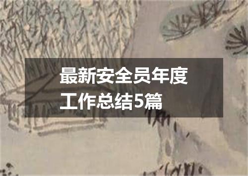 最新安全员年度工作总结5篇