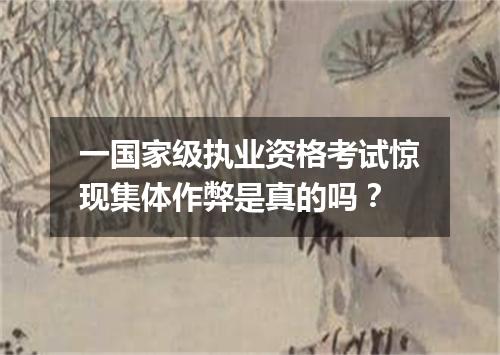 一国家级执业资格考试惊现集体作弊是真的吗？