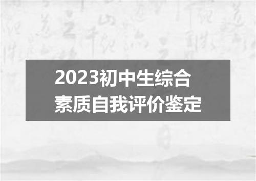 2023初中生综合素质自我评价鉴定