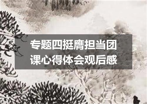 专题四挺膺担当团课心得体会观后感