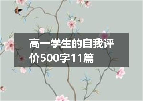 高一学生的自我评价500字11篇