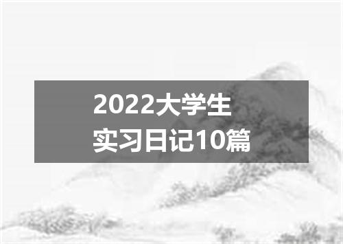 2022大学生实习日记10篇