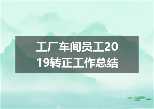 工厂车间员工2019转正工作总结