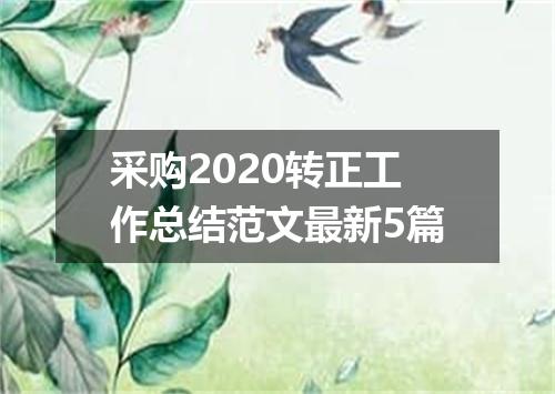 采购2020转正工作总结范文最新5篇